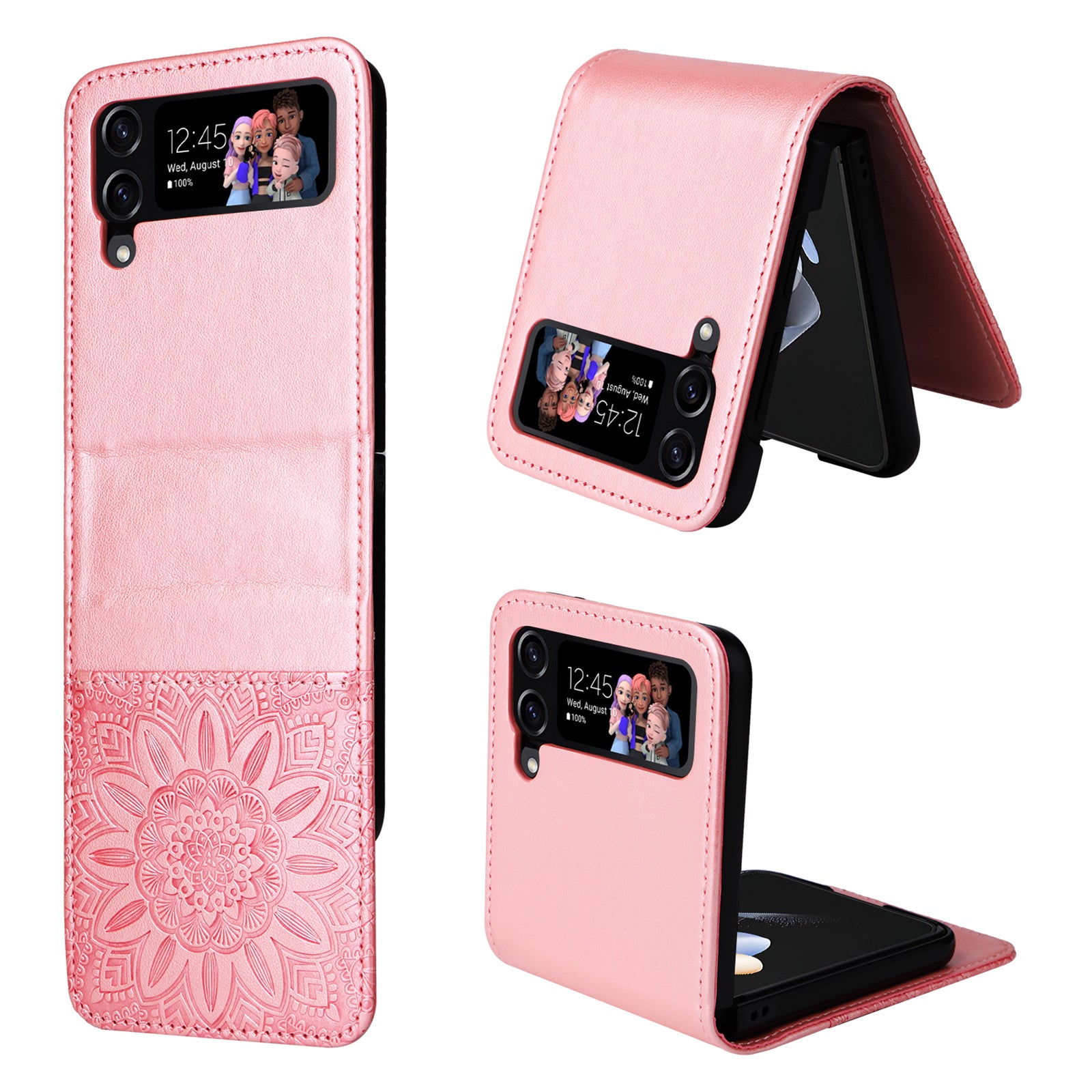 Til Samsung Galaxy Z Flip4 5G Foldetelefon Lædertaske Solsikkepåtrykt telefoncover med kortholder Til Samsung Galaxy Z Flip4 5G Foldetelefon Lædertaske Solsikkepåtrykt telefoncover med kortholder